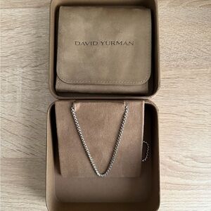 David Yurman Sterling Silver Box Chain Necklace 2.7mm
